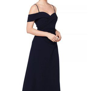 Bill Levkoff Midnight Stretch Crepe Off The Shoulder A-line Dress in Size 10